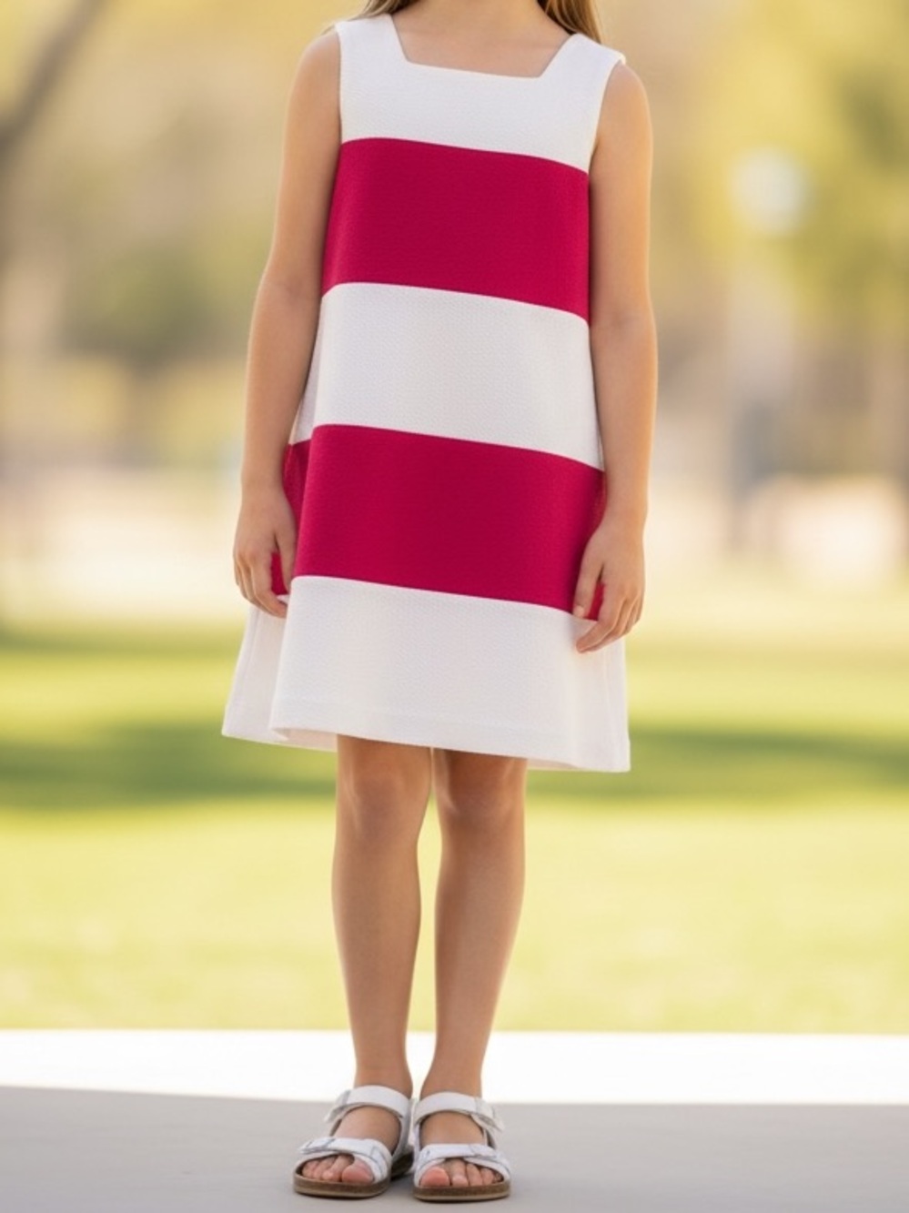 Talbots Kids Colorblock Cotton Textured Dress Size 12
